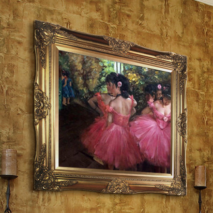 La Pastiche Dancers In Pink By Edgar Degas Framed Painting On Canvas Wayfair