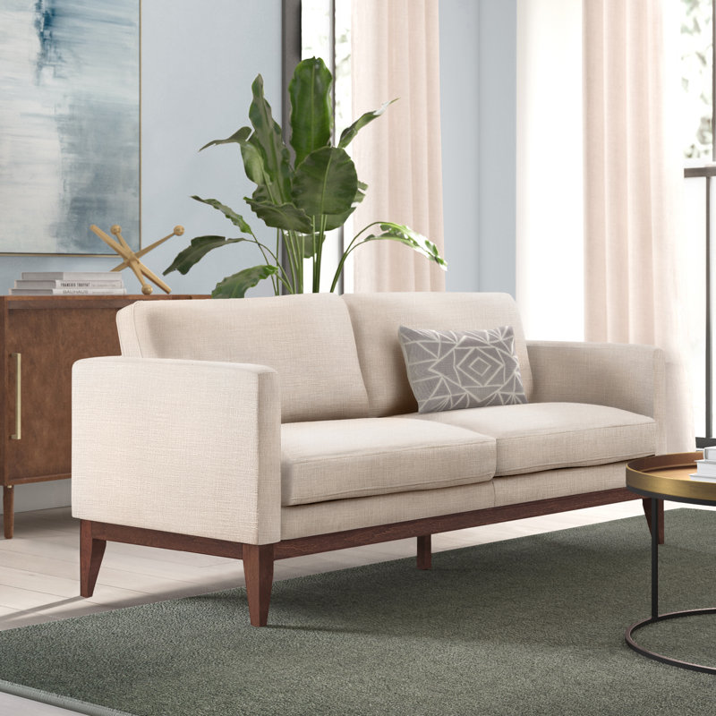 Chelsi 77'' Linen Square Arm Sofa & Reviews | Joss & Main