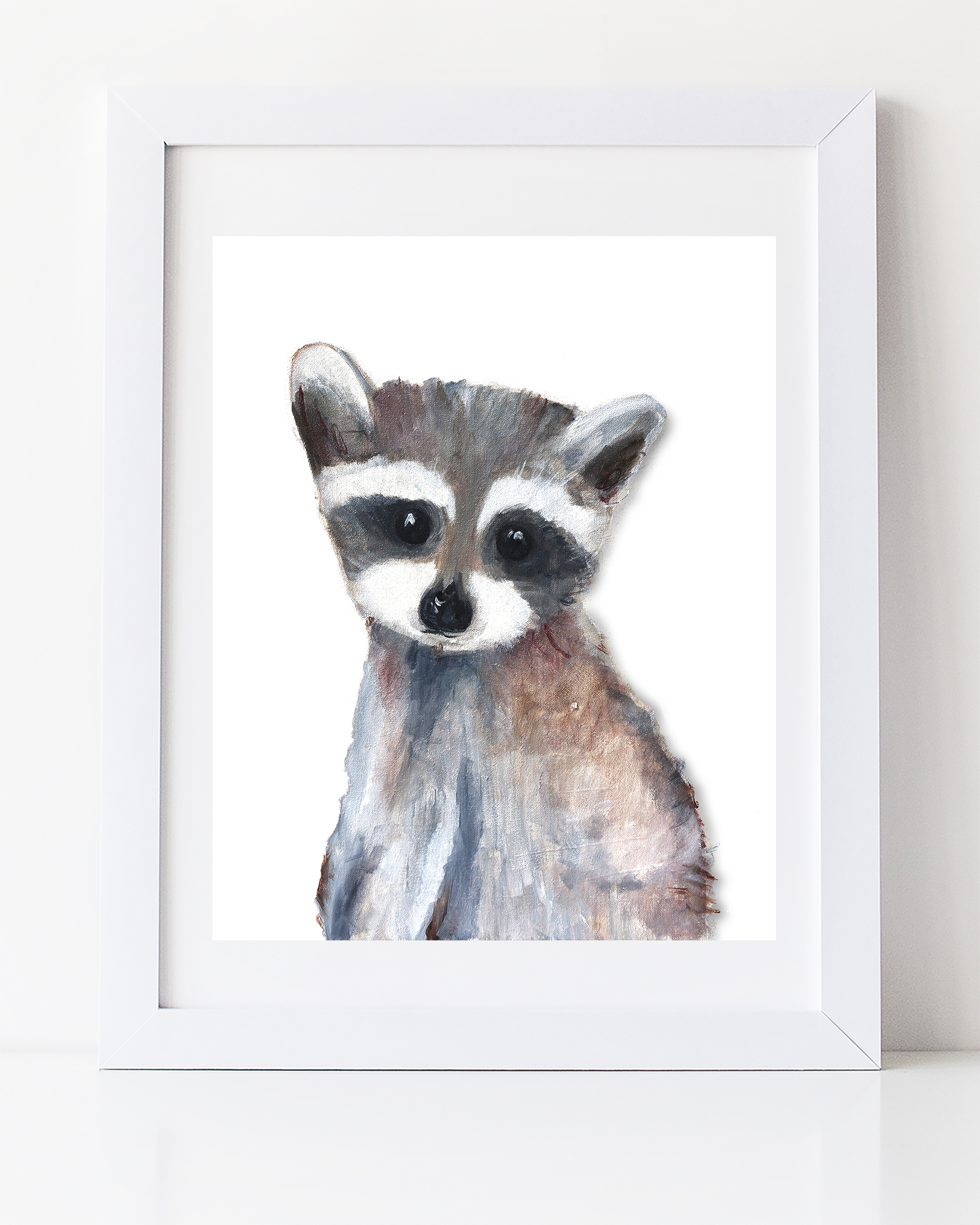 Pair of Racoon Wildlife Baby Animal Wall Decor Picture 8x10