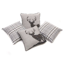grey check cushion covers