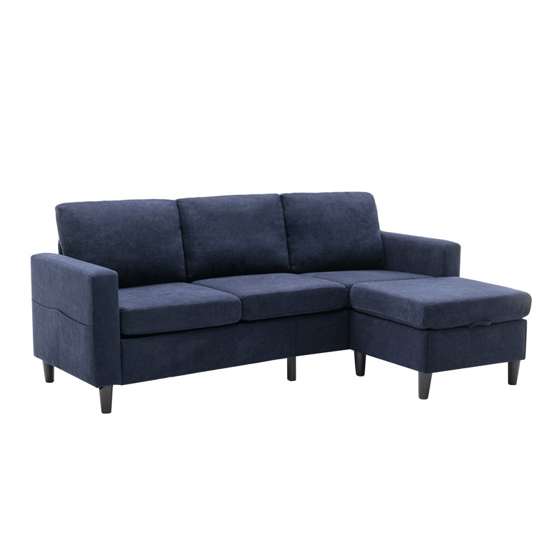 L-Shape Sofa with Movable Ottoman & Handy Side Pocket for Small Space L-Shape Sofa with Movable Ottoman & Handy Side Pocket for Small Space
