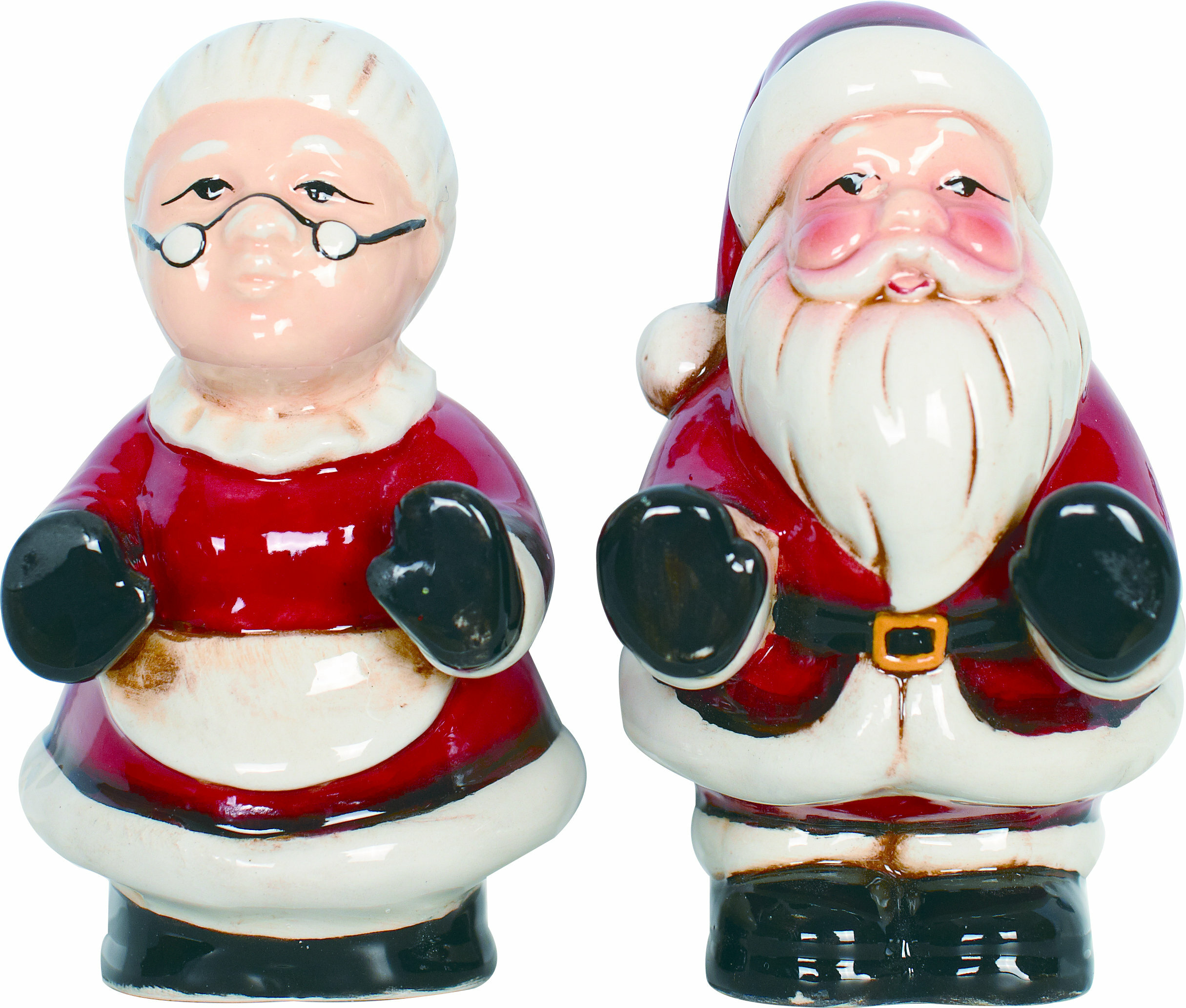 Ceramic santa and mrs claus