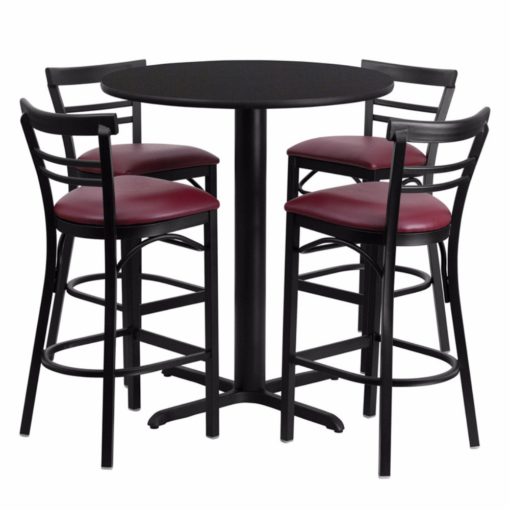 Red Barrel Studio Alvarez Modern Round Laminate 5 Piece Pub Table Set Wayfair