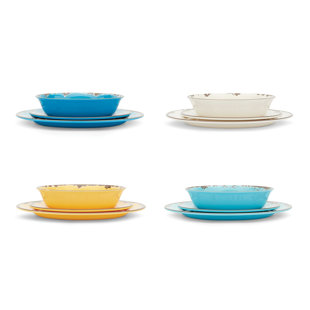 Beach Melamine Dinnerware Wayfair Hodges Antique 12 Piece Melamine Dinnerware Set Service For 4