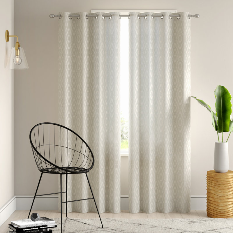 Mercury Row Stier Ikat Sheer Grommet Drapery Curtain Panels