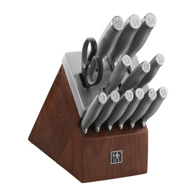HENCKELS Modernist 14-Piece Self-Sharpening Knife Set with Block, Chef Knife, Paring Knife, Bread Knife, Steak Knife, Stainless Steel