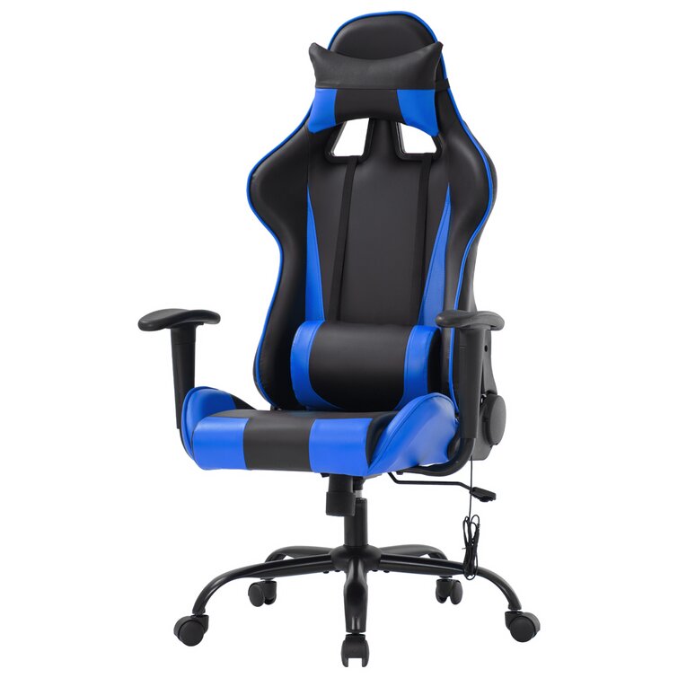 can be Used in Game Rooms etc 90°-180° Adjustable Gaming Chairs Blue High-end Gaming Chairs Offices with headrest and Lumbar Pillow 