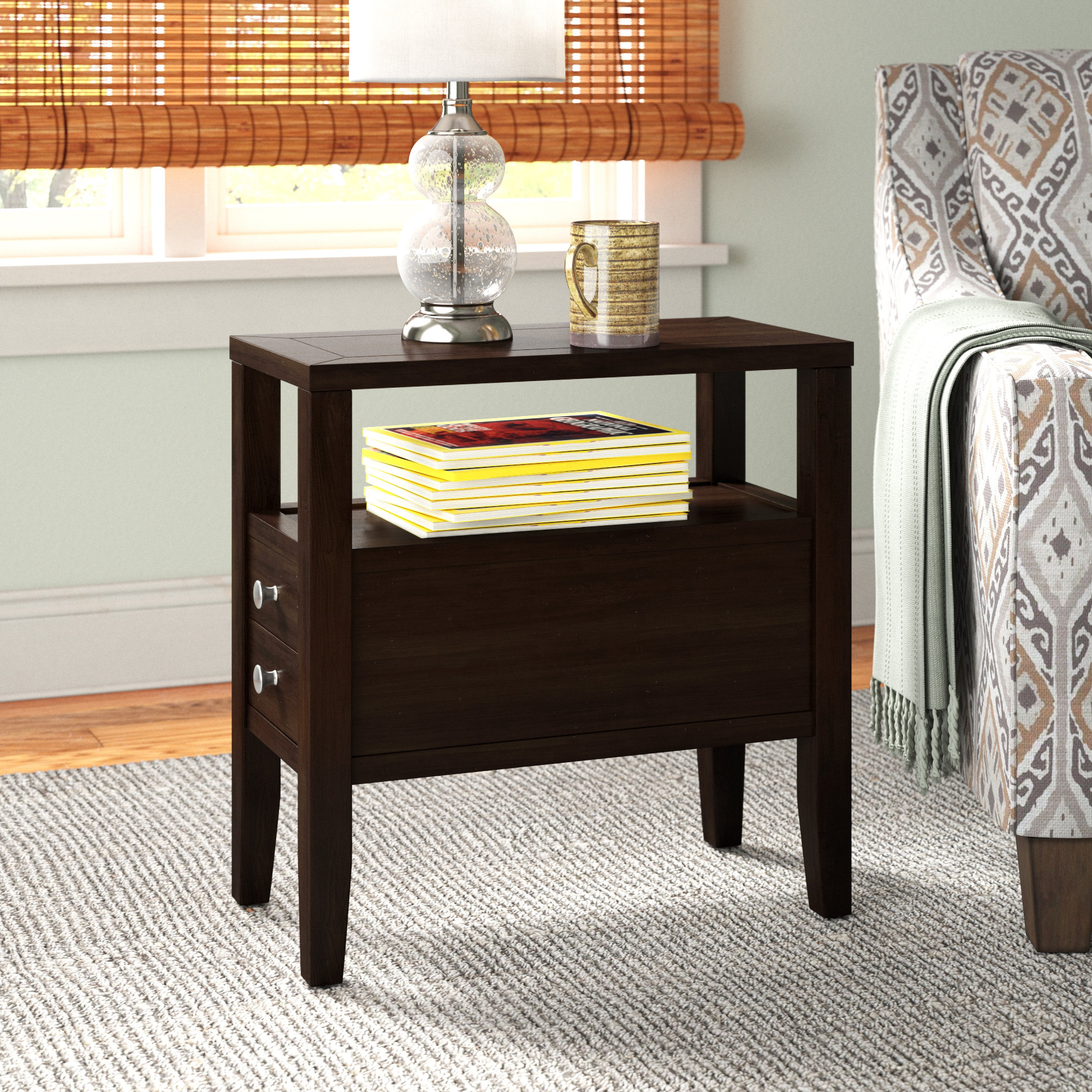 lundgren end table with storage andover mills