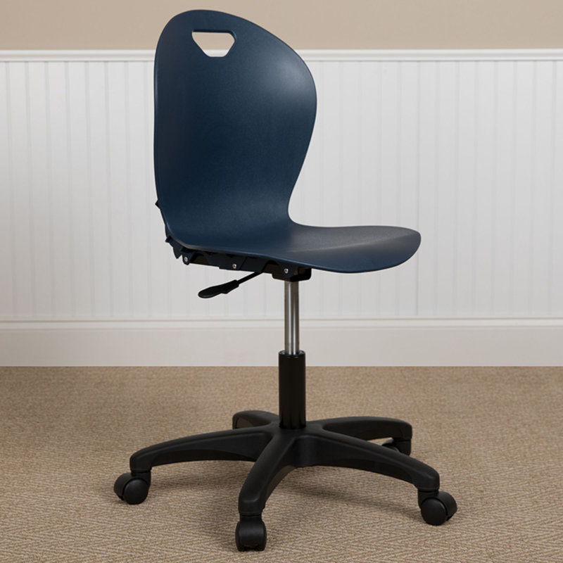 Offex Mid Back Lightweight Plastic 19 Five Leg Classroom Chair With Casters Wayfair