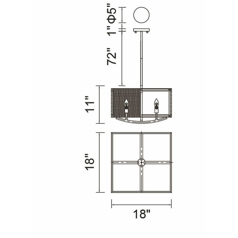 Williston Forge Tomlinson 4 Light Unique Statement Rectangle Square Chandelier Wayfair