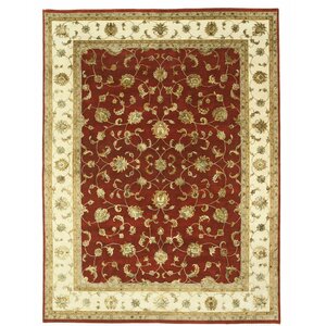 Jaipur Hand-Knotted Red/Beige Area Rug