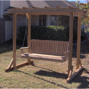 Arbor Swing Wayfair Donath Pergola Style Arbor Porch Swing With Stand