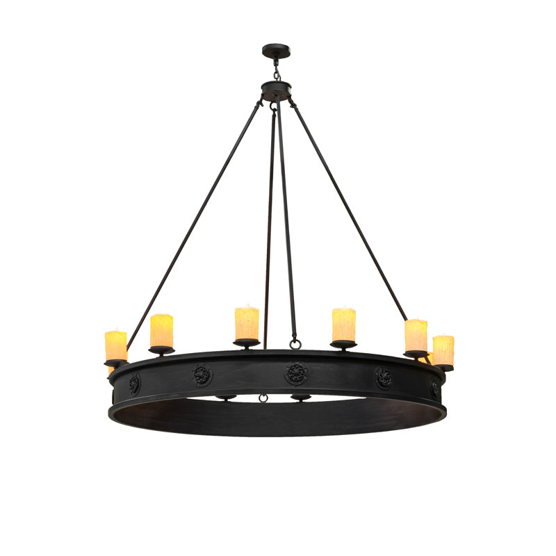Foundry Select Tague 12 Light Candle Style Wagon Wheel Chandelier Wayfair