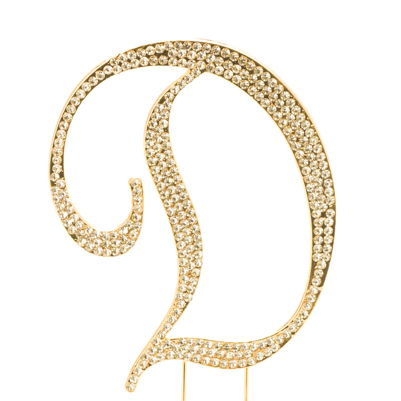"D" Rhinestone Cake Topper