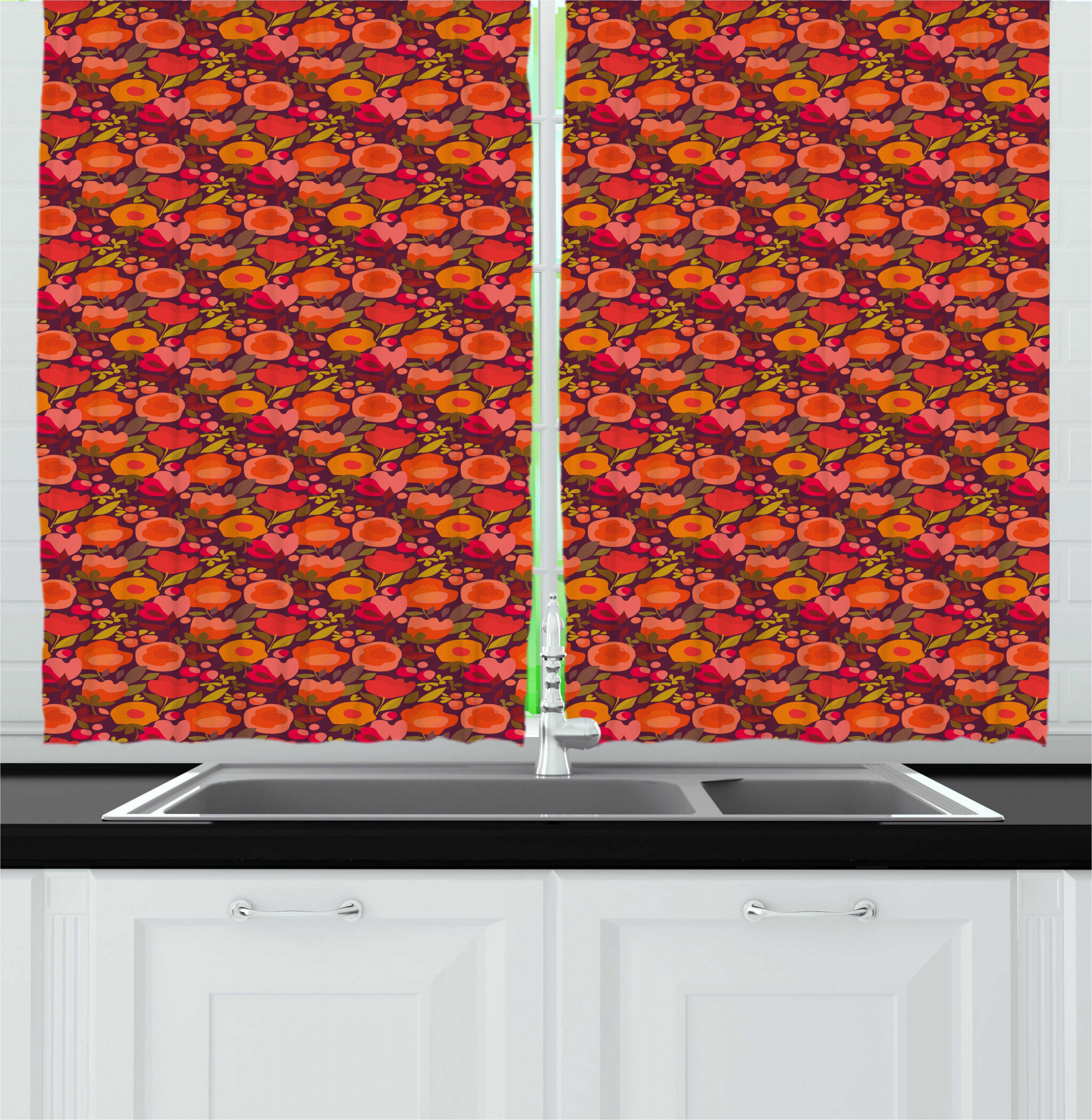 East Urban Home Burnt Orange Abstract Floral Pattern With Petals