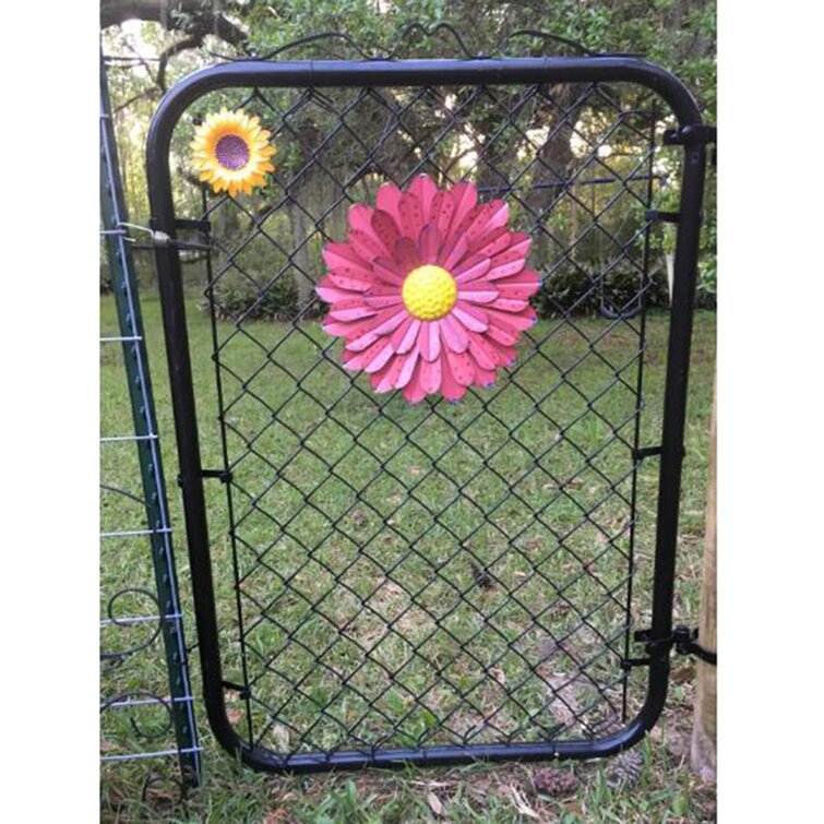 4 ft. H x 2.5 ft. W Galvanized Chain Link Garden Walking Fence Metal Gate