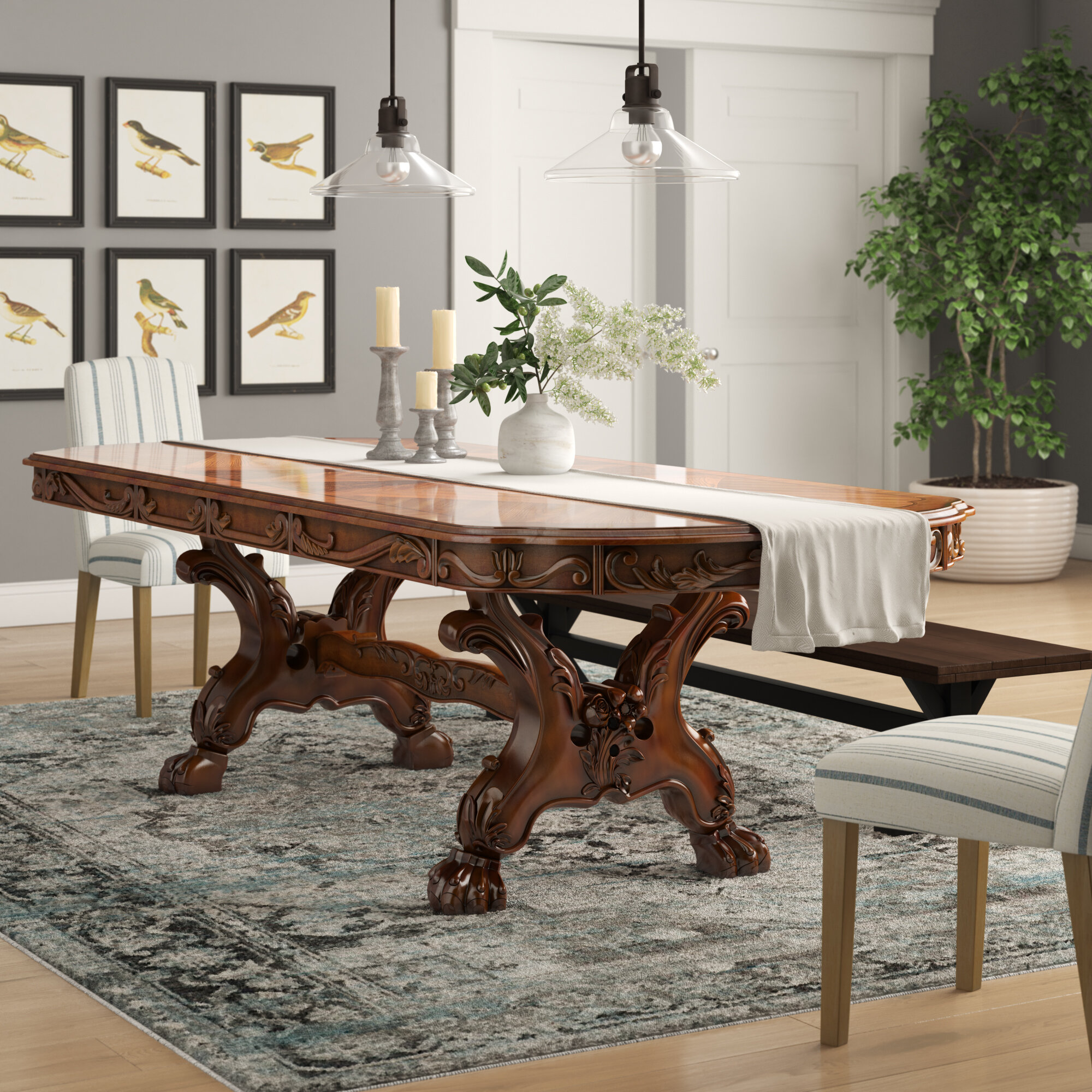 traditional extendable dining table