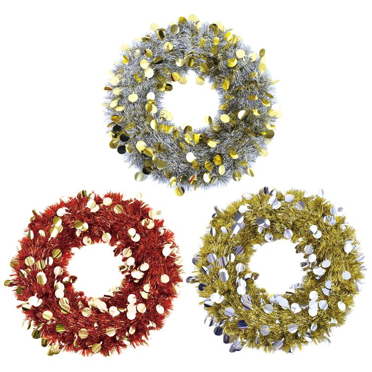 The Holiday Aisle® Christmas 18&quot; Tinsel Wreath | Wayfair