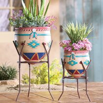 Details about   5" Large Ceramic Succulent Pot Multicolor Colorful Flowing Glazed 