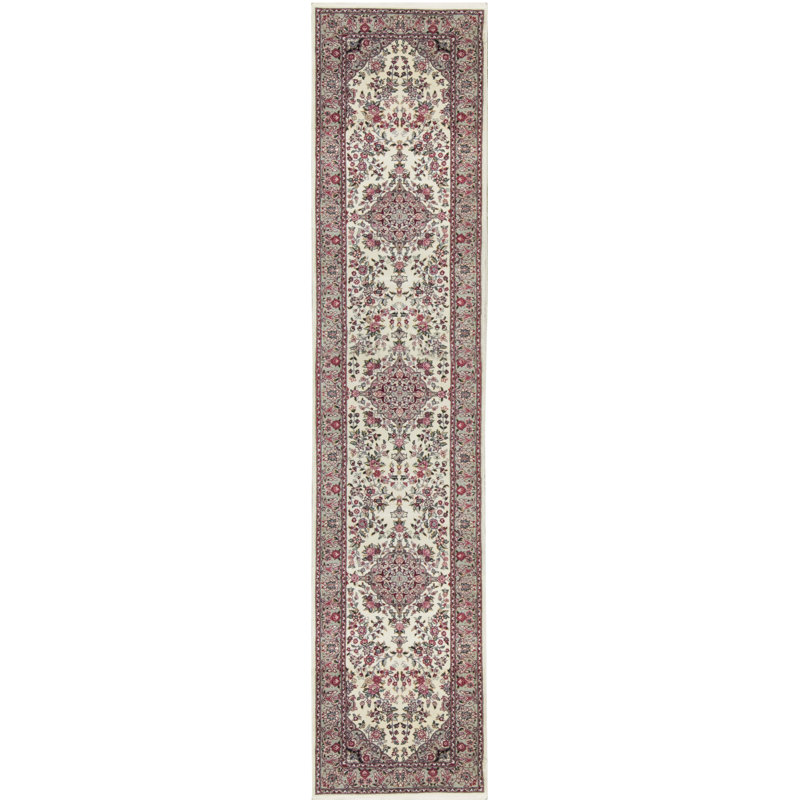 Bokara Rug Co Inc Runner Oriental Hand Knotted Wool Ivory Light Green Red Area Rug Wayfair