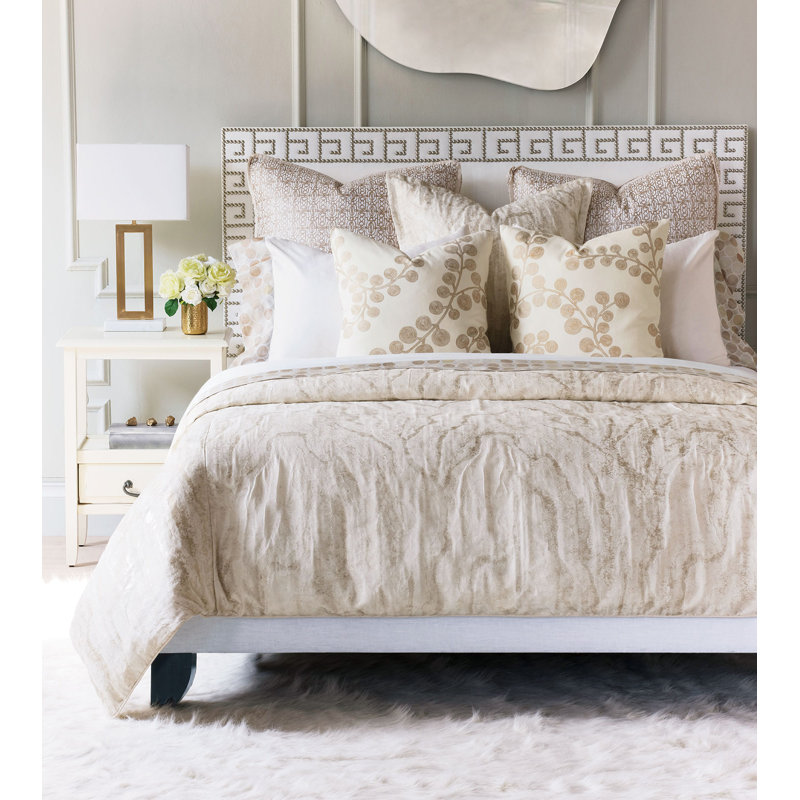 Eastern Accents Elara Gold Abstract 5 Piece Duvet Cover Set Wayfair A sweet metal bed painted white brings shabby chic charm to this bedroom. elara gold abstract 5 piece duvet cover set