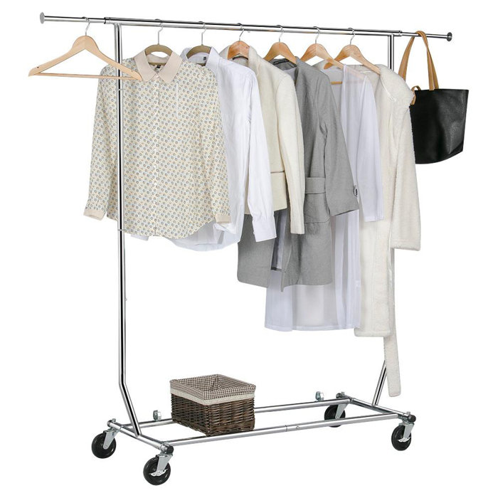 Rebrilliant Dwight Rolling Adjule Garment Rack Reviews Rebrilliant Dwight Rolling Adjule