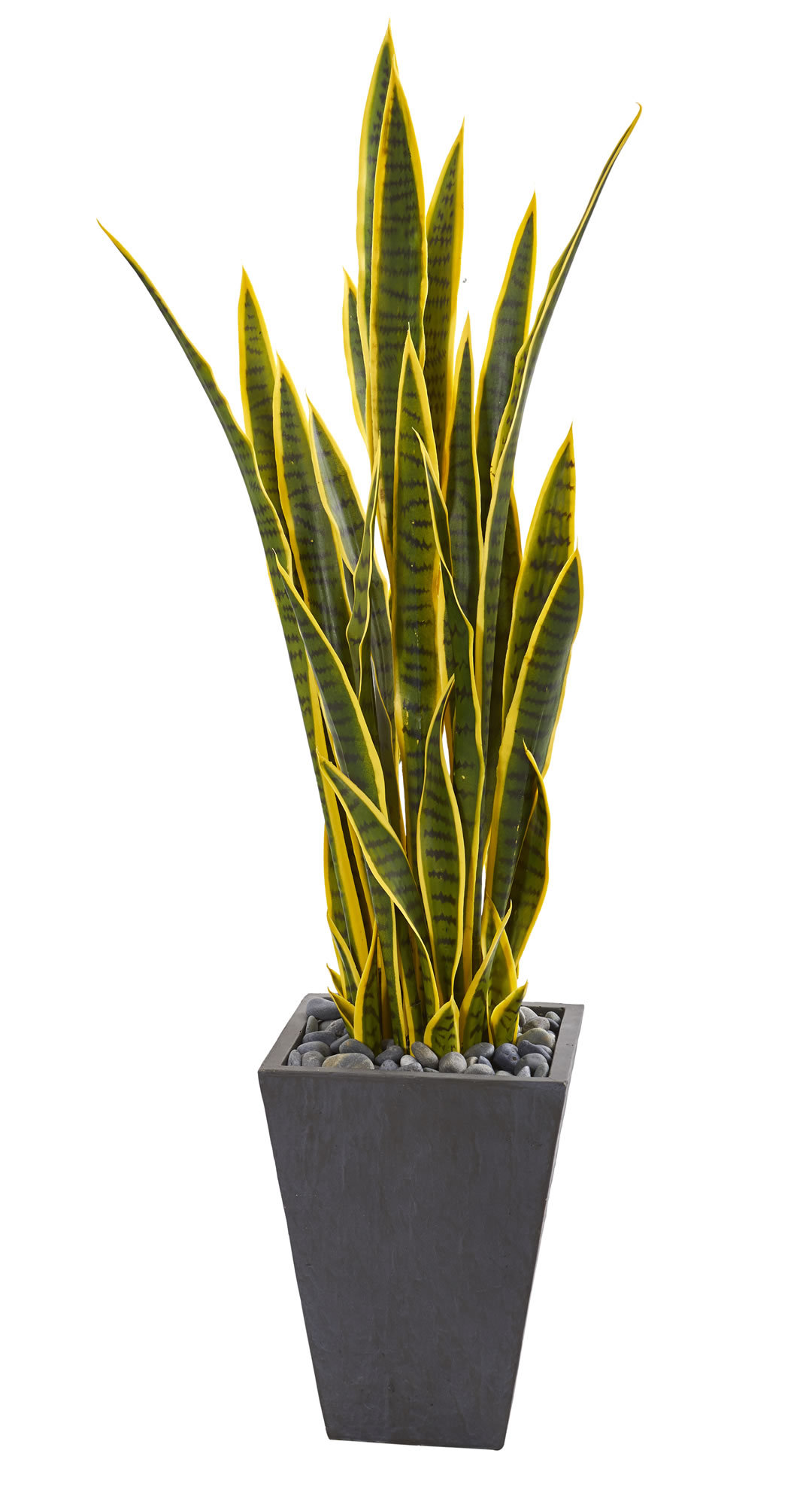 Bay Isle Home 54'' Faux Snake Plant in Stone Planter Wayfair