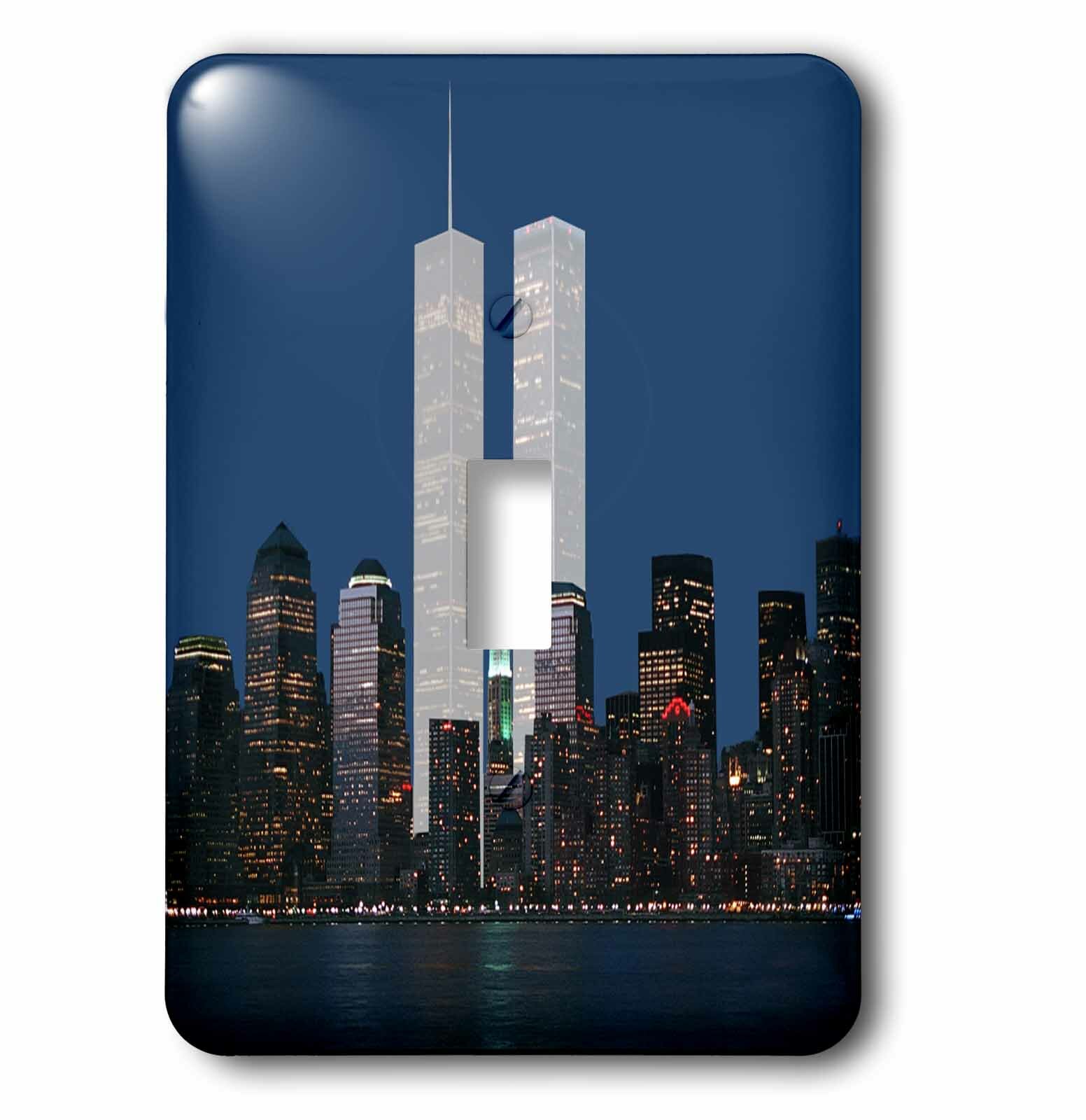 3drose New York City Evening Skyline Featuring The Twin Towers 1 Gang Toggle Light Switch Wall Plate Wayfair