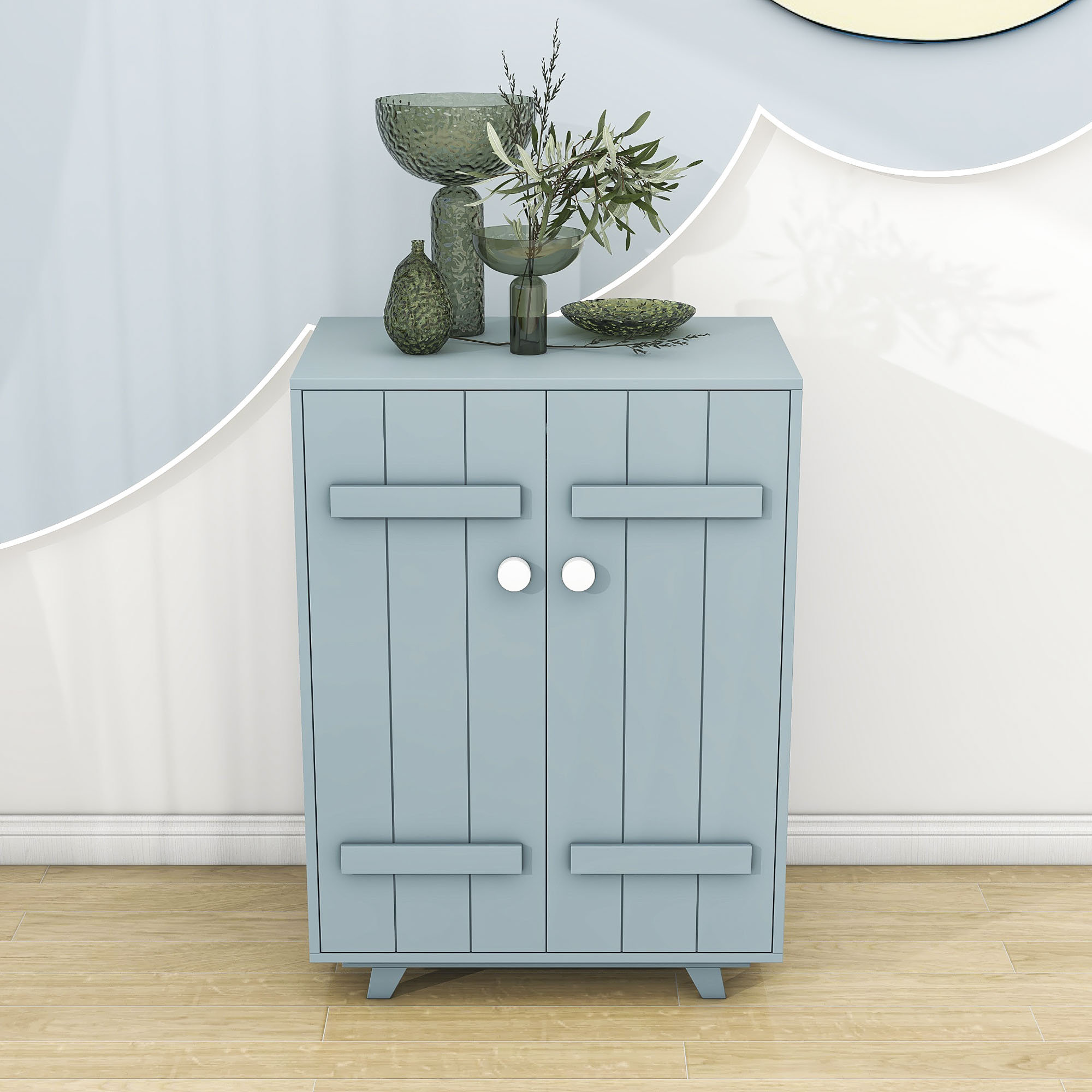 Latitude Run® Wooden Wardrobe with Hanging Rod Wayfair