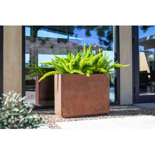 Modern Outdoor Planters Allmodern Metallic Series Corten Steel Planter Box