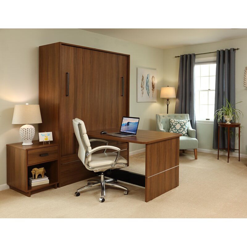 Latitude Run Tess Murphy Bed With Desk Wayfair