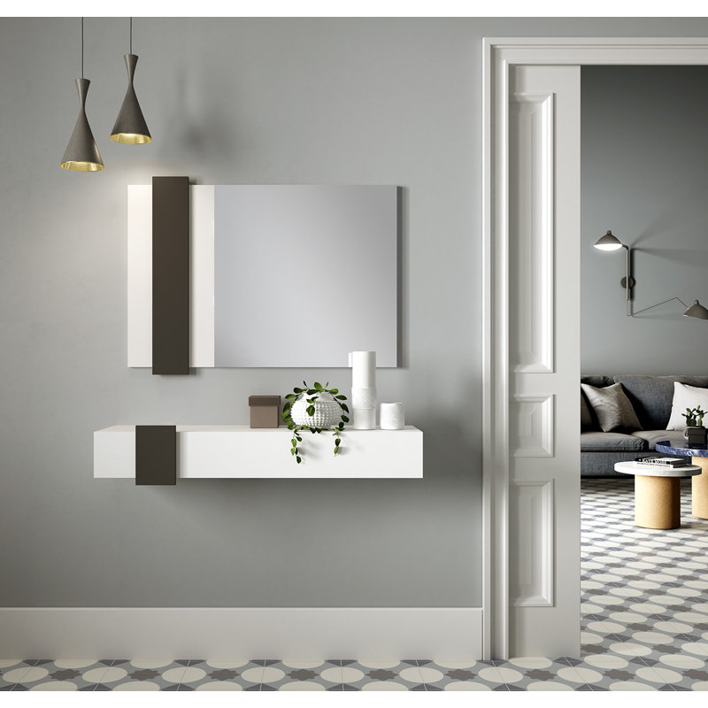 dressing table with wall mirror