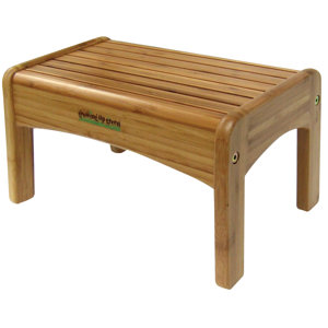 1-Step Bamboo Growing Up Green Step Stool with 200 lb. Load Capacity
