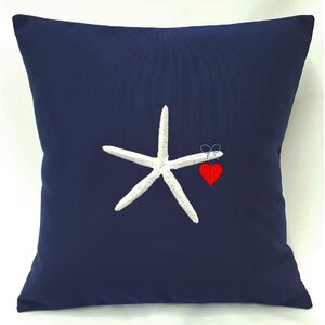 Valentine's Starfish and Heart Throw Pillow