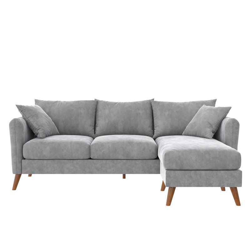 Novogratz Magnolia 83 5 Wide Velvet Reversible Sofa Chaise Wayfair