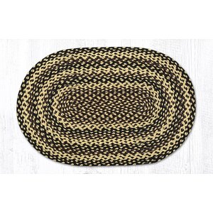 Ebony/Ivory/Chocolate Braided Area Rug