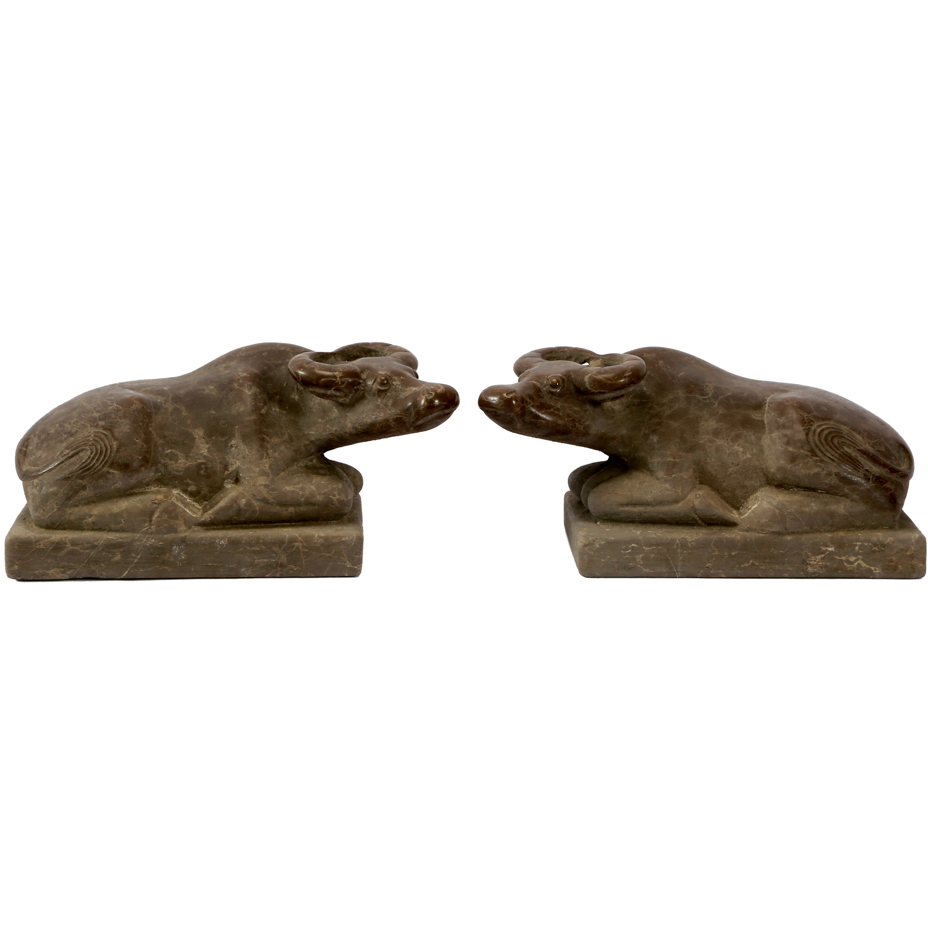 August Grove® Adisynn 2 Piece Buffalo Statues Set Wayfair