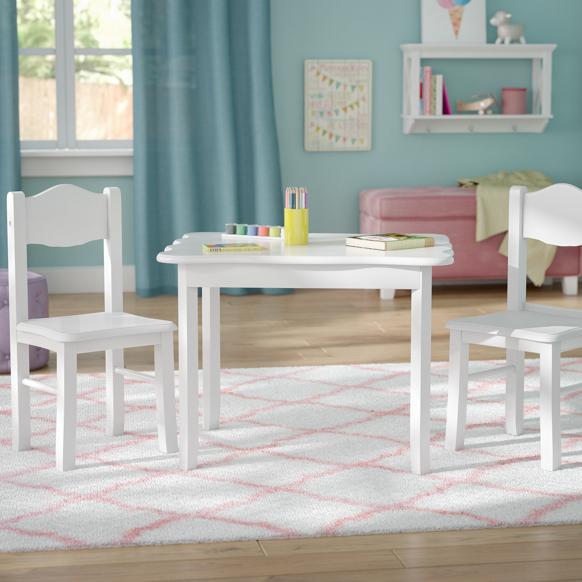 kids white play table