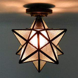 Modo Lighting Modern Moravian Star Ceiling Light Star Ceiling Lamp Gold Flush Mount Star Pendant Light Fixture Creative Sputnik Chandelier Lighting for Bedroom Dining Room Porch 