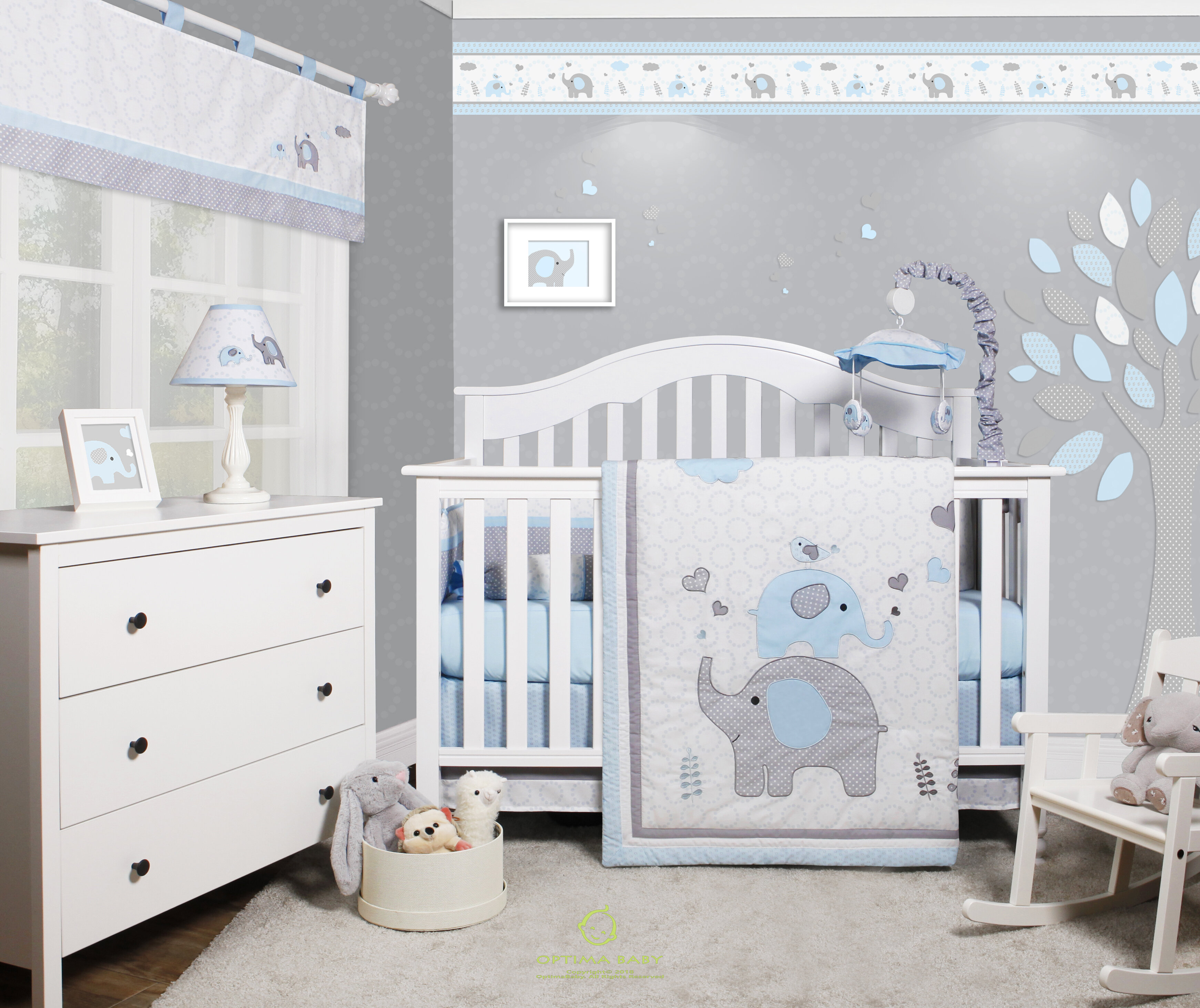 Harriet Bee Penney Elephant Baby Nursery 5 Piece Crib Bedding Set