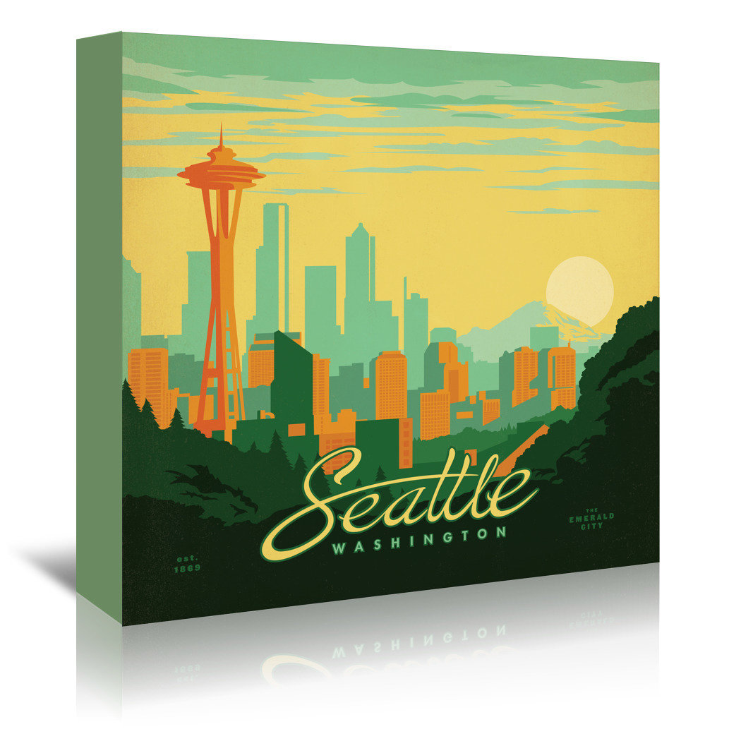 East Urban Home Seattle By Anderson Design Group Vintage Advertisement On Wrapped Canvas Wayfair