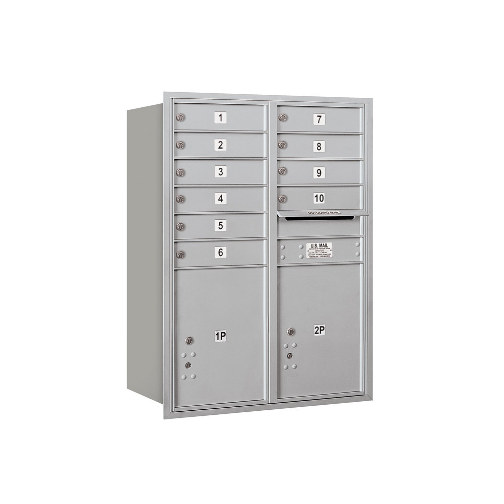 Salsbury Industries Recessed Usps 13 Door Rear Load 4c Horizontal Multi Unit Mailbox With 2 Parcel Lockers Wayfair