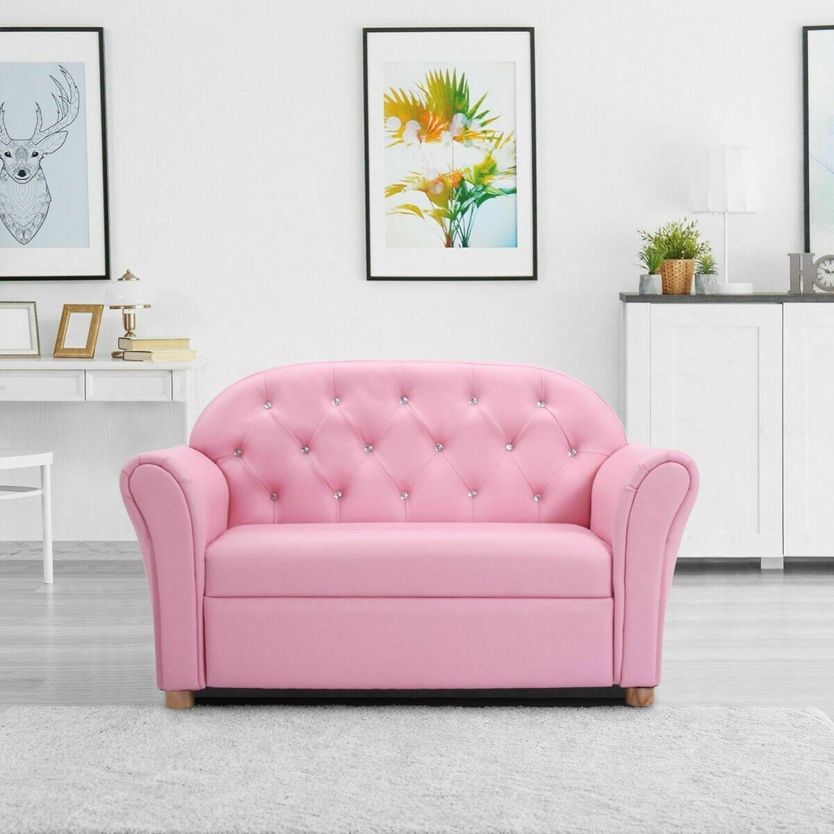 pink kids couch