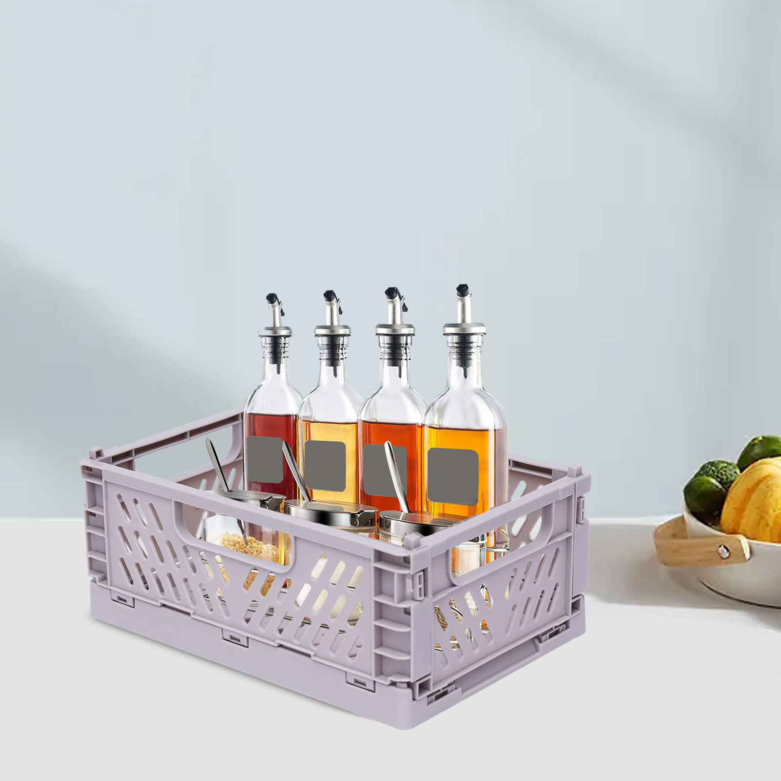 Rebrilliant Mini Storage Crates Stackable Storage Container Basket