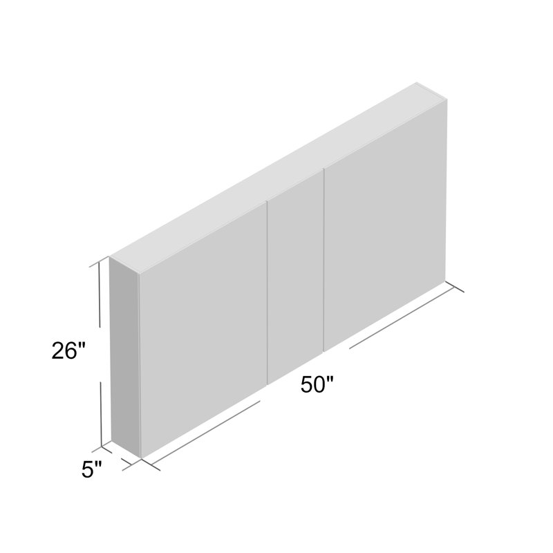 Wade Logan Cerridale 50 X 26 Recessed Or Surface Mount Medicine Cabinet Reviews Wayfair