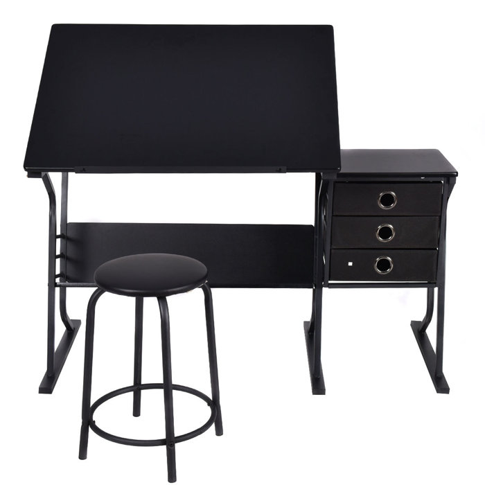 Symple Stuff Laguardia Adjustable Drafting Table And Chair Set