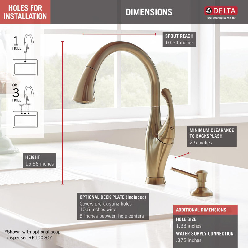 9192 Rb Dst Cz Dst Ar Dst Delta Addison Pull Down Single Handle Kitchen Faucet With Diamond Seal Technology And Magnatite Docking Reviews Wayfair