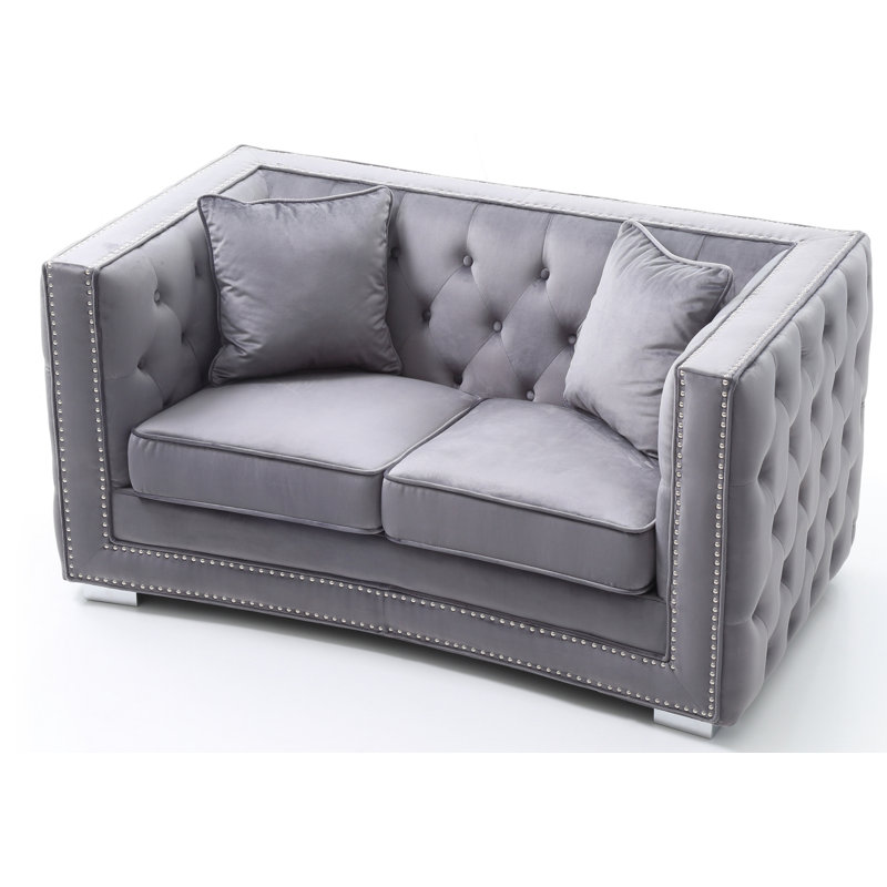 Everly Quinn Smollin Chesterfield Loveseat Reviews Wayfair Smollin Chesterfield Loveseat