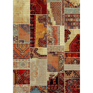 Marana Anti-Bacterial Beige/Orange Indoor/Outdoor Area Rug