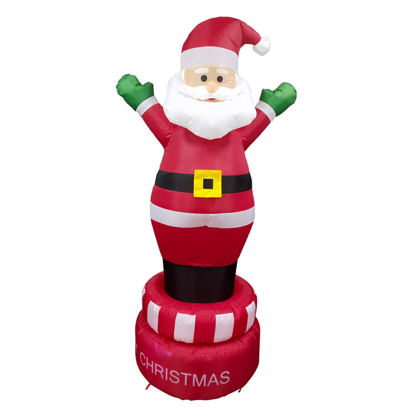 The Holiday Aisle Spinning Santa Claus And Merry Christmas Platform Inflatable Wayfair